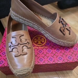 Tory Burch Tan Espadrille Flats